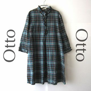 美品　Otto／オットー★　チェック柄　シャツワンピース(ひざ丈ワンピース)