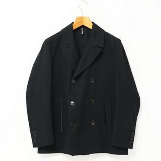 Dior - ■美品■Dior HOMME ディオール オム リネン×コットン ダブル ジャケット メンズ サイズ44 ピーコート スプリングコート ブラック イタリア製 ブランド古着【中古】20240326/GP5385