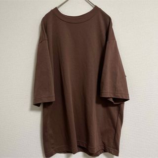 ユニクロ(UNIQLO)のUNIQLO エアリズム　ビッグTシャツ 5部丈　Lサイズ　臙脂色(Tシャツ/カットソー(半袖/袖なし))