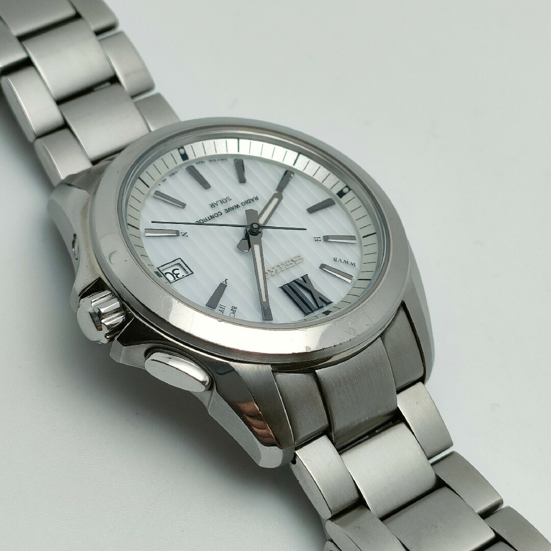 SEIKO - 人気の白文字盤 セイコー ブライツ 電波ソーラー 7B24 SEIKO - 人気の白文字盤 セイコー ブライツ 電波ソーラー 7B24