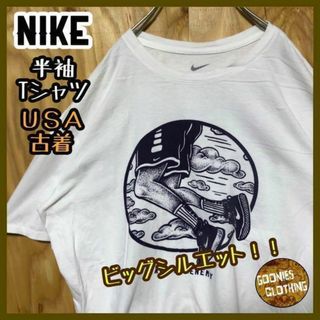 NIKE ホワイト グラフィックTシャツ ホワイト USA古着 90s 半袖(Tシャツ/カットソー(半袖/袖なし))