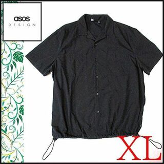 asos - 【asos DESIGN】オープンカラーシャツ　羽織　XL　黒　ブラック　開襟