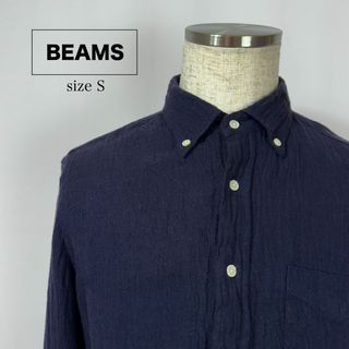 BEAMS - BEAMS ビームス 長袖 シャツ 麻シャツ カジュアル ネイビー サイズS