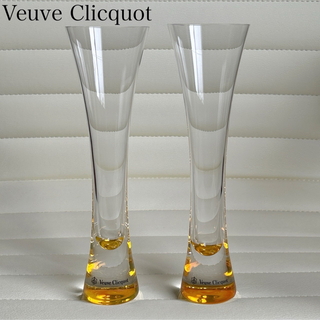 ヴーヴクリコ(ヴーヴ クリコ)の入手困難！ヴーヴクリコ　シャンパングラス　2個セット　ペア　ワイングラス　ガラス(グラス/カップ)