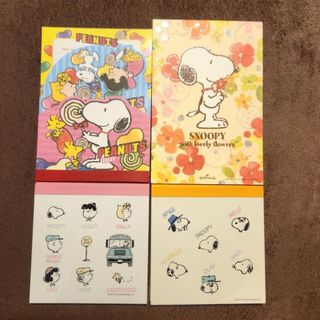 スヌーピー(SNOOPY)の【匿名配送】スヌーピー メモ帳 メモ ポストカード ４点セット まとめ売り(ノート/メモ帳/ふせん)