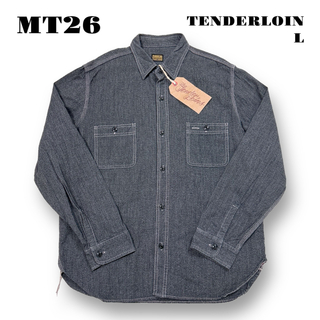 テンダーロイン(TENDERLOIN)の希少品！ TENDERLOIN 長袖 シャツ シャンブレー ブラック 黒 炭 L(シャツ)