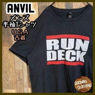 アンビル Tシャツ RUNDECK ツール メンズ ブラック USA古着 半袖(Tシャツ/カットソー(半袖/袖なし))