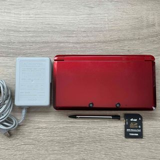 ニンテンドー3DS(ニンテンドー3DS)の【美品】ニンテンドー3DS フレアレッド(携帯用ゲーム機本体)