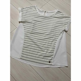 ミニマム(MINIMUM)の半袖 カットソー Tシャツ ボーダー　白　グレー(Tシャツ(半袖/袖なし))