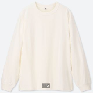 ユニクロ(UNIQLO)のUNIQLO コットンリラックスフィットクルーネックT(長袖)(Tシャツ(長袖/七分))