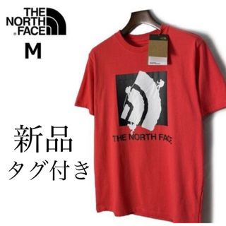 ザノースフェイス(THE NORTH FACE)のザ・ノースフェイス　Tシャツ　半袖シャツ　メンズM   レッド色　新品　正規品(Tシャツ/カットソー(半袖/袖なし))