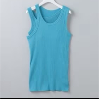 ロク(6 (ROKU))の＜6(ROKU)＞COTTON RIB ASYMMETRY TANK TOP(カットソー(半袖/袖なし))