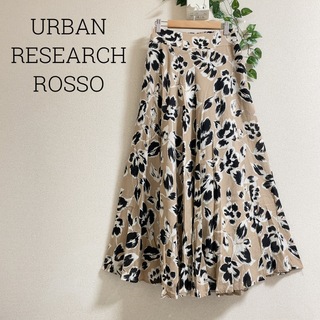 URBAN RESEARCH ROSSO - アーバンリサーチロッソ　フレアスカート　大花柄　ベージュ　フラワー　ロング丈