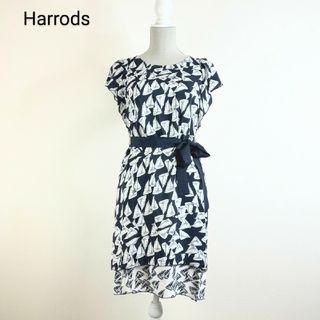 ハロッズ(Harrods)のハロッズ ワンピース ヨット柄シルク素材(ひざ丈ワンピース)