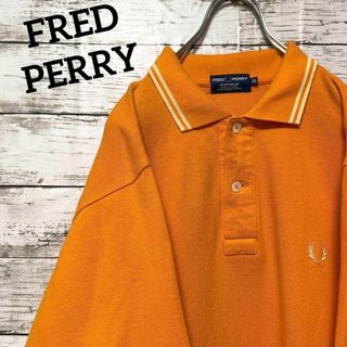 FRED PERRY - 【極希少】フレッドペリー☆半袖ポロシャツ☆オレンジ☆橙☆刺繍ロゴ☆LL