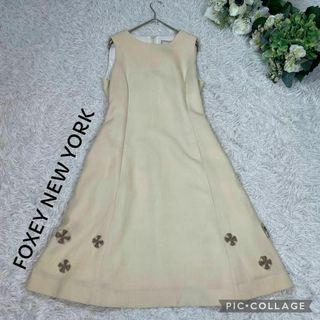 フォクシー(FOXEY)の【良品】DAISY LIN FOXEY★フラワーモチーフ★ワンピース★サイズ38(ひざ丈ワンピース)