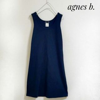 アニエスベー(agnes b.)のアニエスベー　ワンピース　黒　シンプル　Ｉライン　美品　ひざ丈　春夏　S(ひざ丈ワンピース)