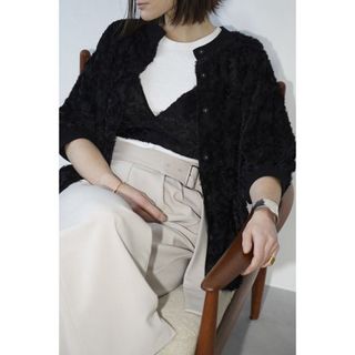 クラネ(CLANE)の clane FRINGE HALF SLEEVE CARDIGAN(カーディガン)