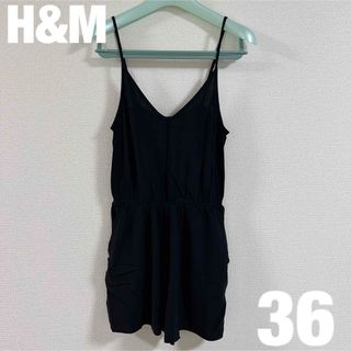 エイチアンドエム(H&M)のH&M 黒　オールインワン　プチプラ　無地(オールインワン)