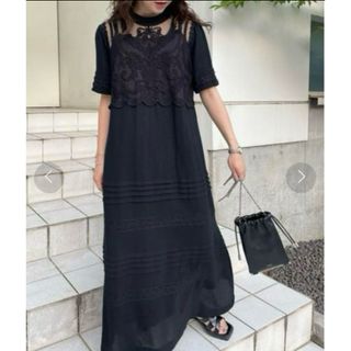 アメリヴィンテージ(Ameri VINTAGE)のAMERI EMBROIDERY SHEER COTTON DRESS(ロングワンピース/マキシワンピース)