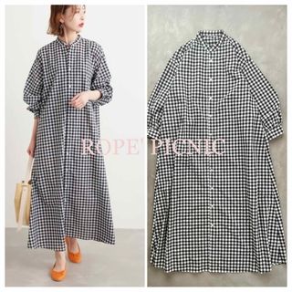 Rope' Picnic - ROPE' PICNIC リネン混Aラインシャツワンピース 美しいAライン 38