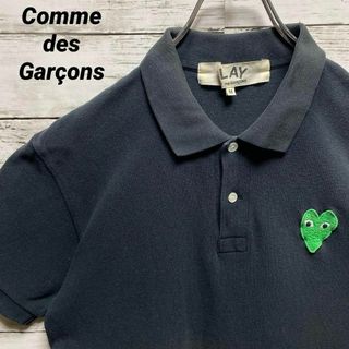 コムデギャルソン(COMME des GARCONS)のa78【即完売モデル】コムデギャルソン　ハート　刺繍ロゴ　ポロシャツ(ポロシャツ)