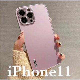 iPhone11用 スマホ ケースピンクハードカバー無地シンプル新品韓国おしゃれ