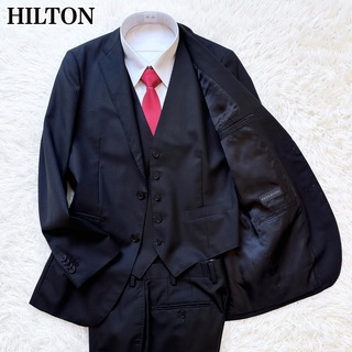 ヒルトンタイム(HILTON TIME)のHILTON スリーピース シングルスーツ セットアップ 背抜き ブラック L(セットアップ)