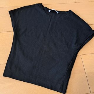 ザラ(ZARA)のZARA　コットンモダールTシャツ　ブラック(Tシャツ(半袖/袖なし))