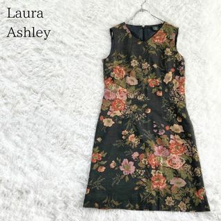 ローラアシュレイ(LAURA ASHLEY)のLaura Ashlay ローラアシュレイ 花柄ノースリーブタイトワンピース(ひざ丈ワンピース)