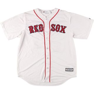 古着 マジェスティック MAJESTIC MLB BOSTON REDSOX ボストンレッドソックス ゲームシャツ ベースボールシャツ USA製 メンズL ヴィンテージ /eaa452255(シャツ)