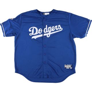 古着 Majestic MLB LOS ANGELES DODGERS ロサンゼルスドジャース WORLD SERIES 2018 ワールドシリーズ ゲームシャツ ベースボールシャツ メンズXXL /eaa452066(シャツ)