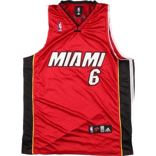 アディダス(adidas)の古着 アディダス adidas NBA MIAMI HEAT マイアミ ヒート Vネック メッシュタンクトップ ゲームシャツ メンズL ヴィンテージ /eaa452241(タンクトップ)