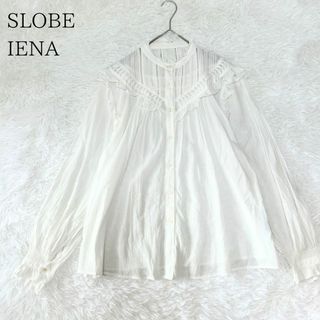 スローブイエナ(SLOBE IENA)の【美品】SLOBE IENA スローブイエナ コットン混フリルレースブラウス(シャツ/ブラウス(長袖/七分))