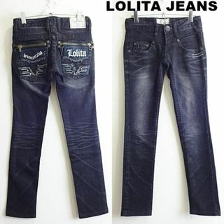 ロリータジーンズ(LOLITAJEANS)のロリータジーンズ　スキニーデニム　W70cm　ストレッチ　レディース　ブラック(デニム/ジーンズ)