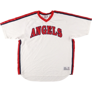 古着 TRUE FAN MLB LOS ANGELES ANGELS ロサンゼルスエンゼルス Vネック ベースボールTシャツ メンズXL /eaa452069(Tシャツ/カットソー(半袖/袖なし))