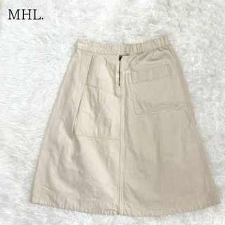 MHL. MARGARETHOWELL ポケットホワイトデニムコットンスカート