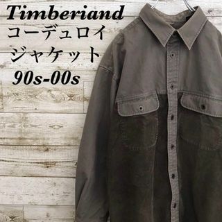 Timberland - 【k6248】US古着90sティンバーランド刺繍ロゴコーデュロイシャツジャケット