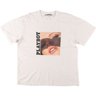 古着 90年代~ プレイボーイ PLAYBOY 半袖 ロゴTシャツ メンズL ヴィンテージ /eaa453116(Tシャツ/カットソー(半袖/袖なし))