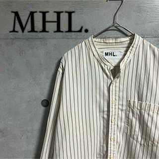 MHL. - MHL. マーガレットハウエル　ストライプ柄　ノーカラー　シャツ　アイボリー