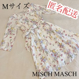 ミッシュマッシュ(MISCH MASCH)の新品未使用タグ付き 花柄シフォンワンピース Mサイズ MISCH MASCH(ひざ丈ワンピース)