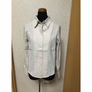 新品　デザインシャツ　リボン　春秋　韓国ファッション　レディース　服　ストライプ(カットソー(長袖/七分))