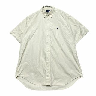 ラルフローレン(Ralph Lauren)のラルフローレン BLAKE BD半袖シャツ 2PLY ベージュ 夏物古着d53(シャツ)