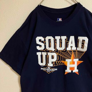 MLB - メジャーリーグMLBヒューストンアストロズTシャツビッグロゴTEE紺半袖tシャツ