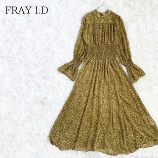 フレイアイディー(FRAY I.D)のFRAYI.D フレイアイディー 総柄シャーリングシアーロングワンピース(ロングワンピース/マキシワンピース)