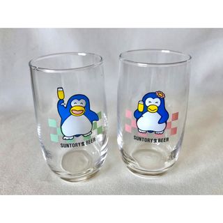 昭和レトロ　サントリー生ビール　ペンギングラス　ペアセット　ビールグラス