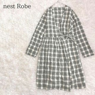 ネストローブ(nest Robe)のnestRobe ネストローブ ギンガムチェックガウンカシュクールワンピース(ロングワンピース/マキシワンピース)