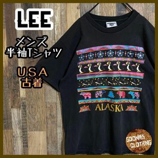 Lee - Lee メンズ 半袖 Tシャツ アラスカ アニマル 黒 Sea USA古着 90