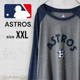 メジャーリーグベースボール(MLB)のMLB アストロズ ラグラン Tシャツ  XXL リンガーネック メジャーリーグ(Tシャツ/カットソー(七分/長袖))