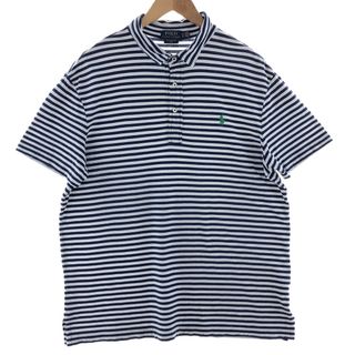 ラルフローレン(Ralph Lauren)の古着 ラルフローレン Ralph Lauren POLO RALPH LAUREN FEATHERWEIGHT MESH 半袖 ボーダー ポロシャツ メンズXL /eaa381225(ポロシャツ)